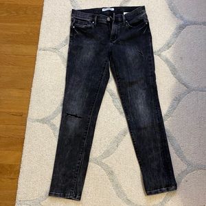 Grey/black distressed skinny jeans - worn 2-3 times! Great fit